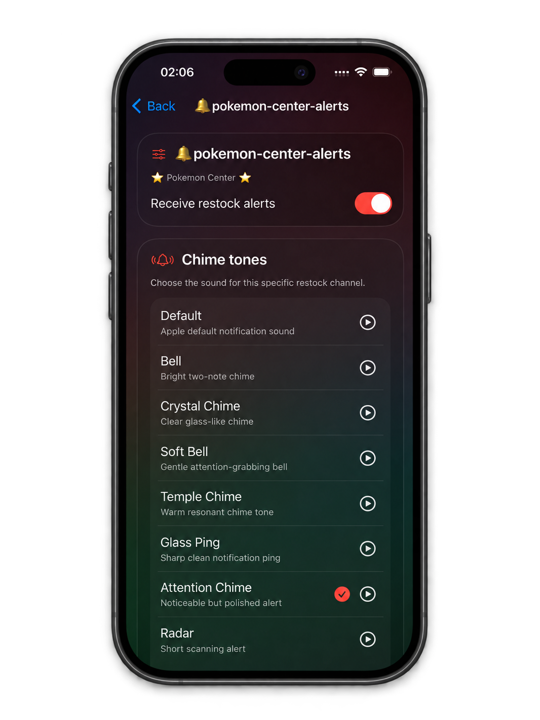 PokeAlerter custom alert tones